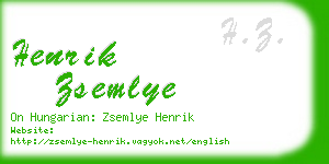 henrik zsemlye business card